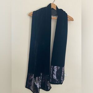 Oscar de la Renta silk and rayon shawl, scarf wrap, made in China, black